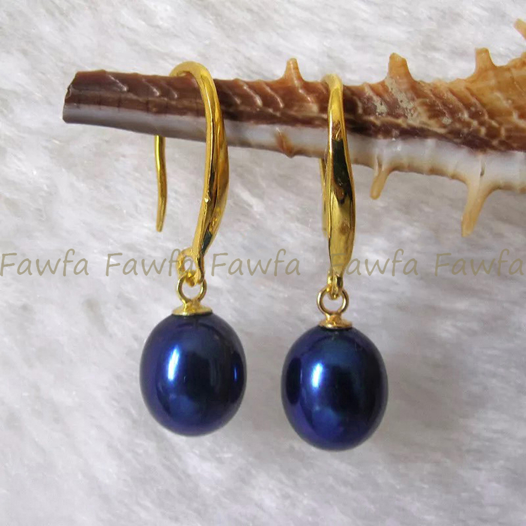 Fashion Natural 7-8mm Multicolor Freshwater Drop Pearl Dangle Hook Earrings - Picture 26 of 31