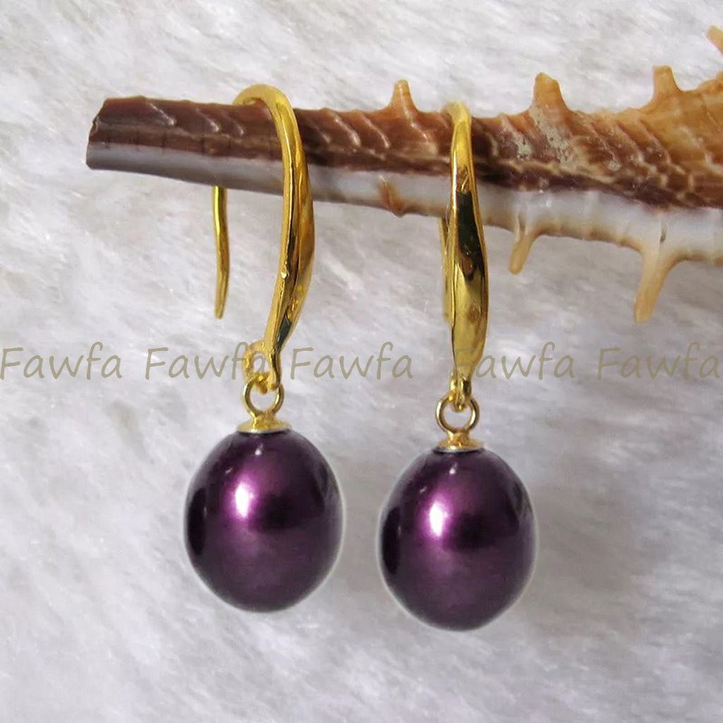 Fashion Natural 7-8mm Multicolor Freshwater Drop Pearl Dangle Hook Earrings - Picture 28 of 31