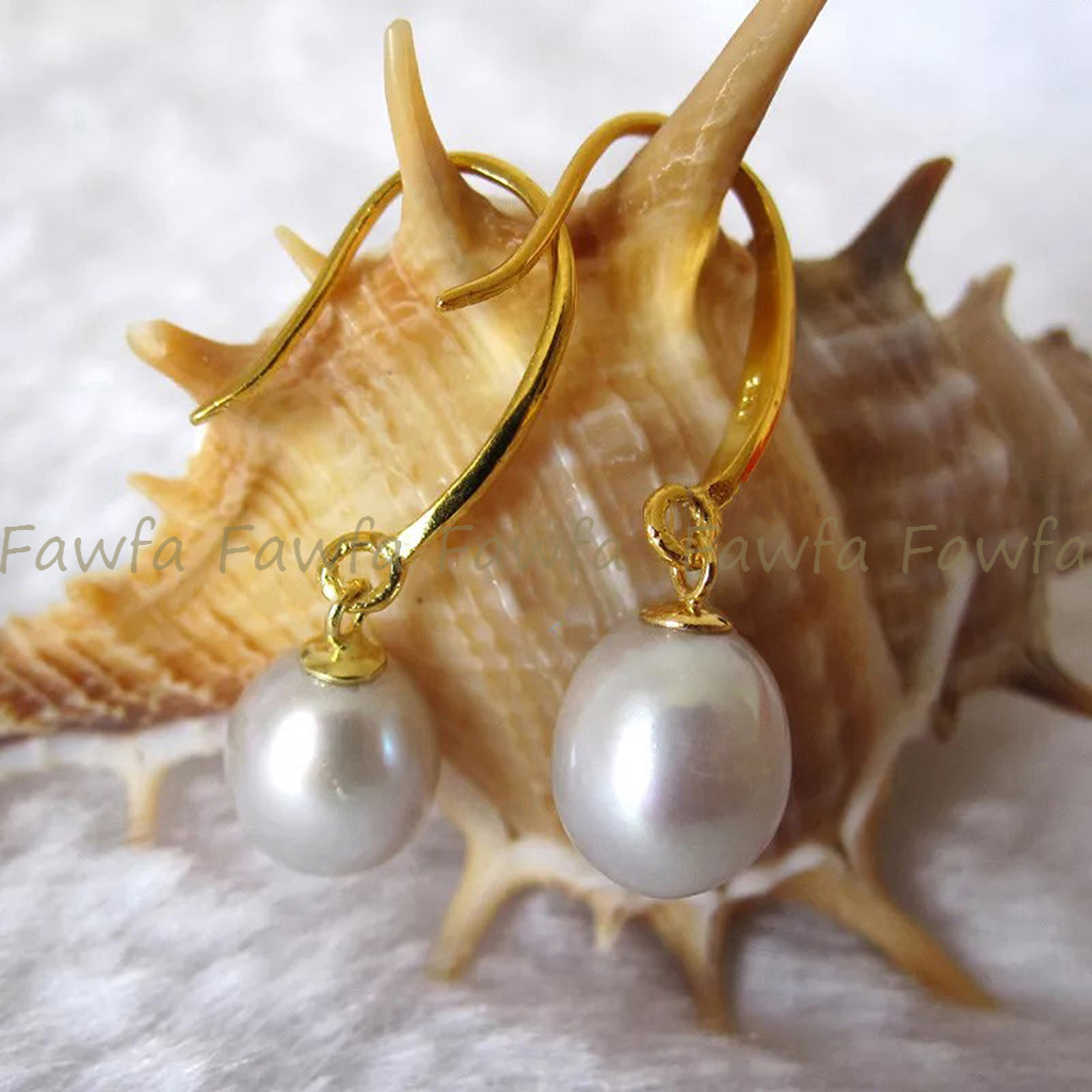 Fashion Natural 7-8mm Multicolor Freshwater Drop Pearl Dangle Hook Earrings - Picture 31 of 31