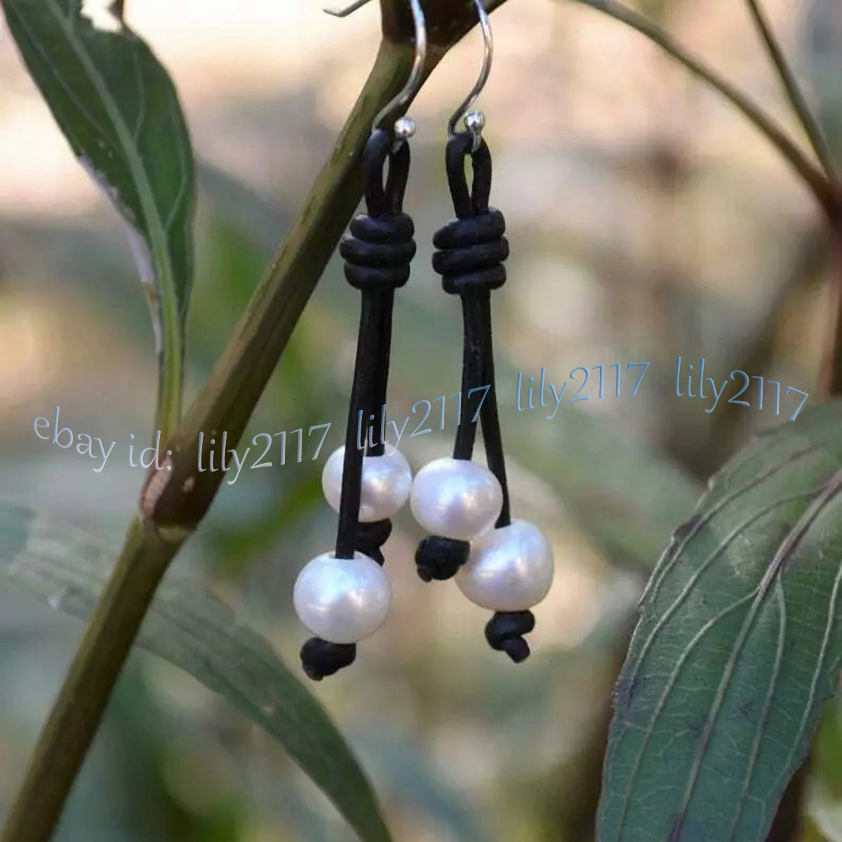 Natural Freshwater Pearl Dangle Earrings – White Pink Black Baroque, Silver Hook, Handmade
