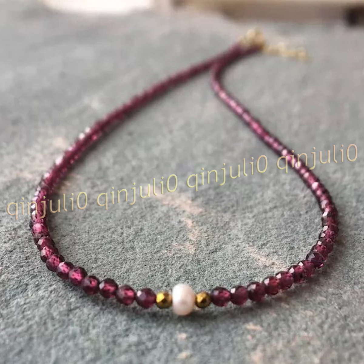 Natural Garnet Faceted Dark Red Garnet Round Gemstone Beads Necklaces 14-48 inch - Picture 7 of 7