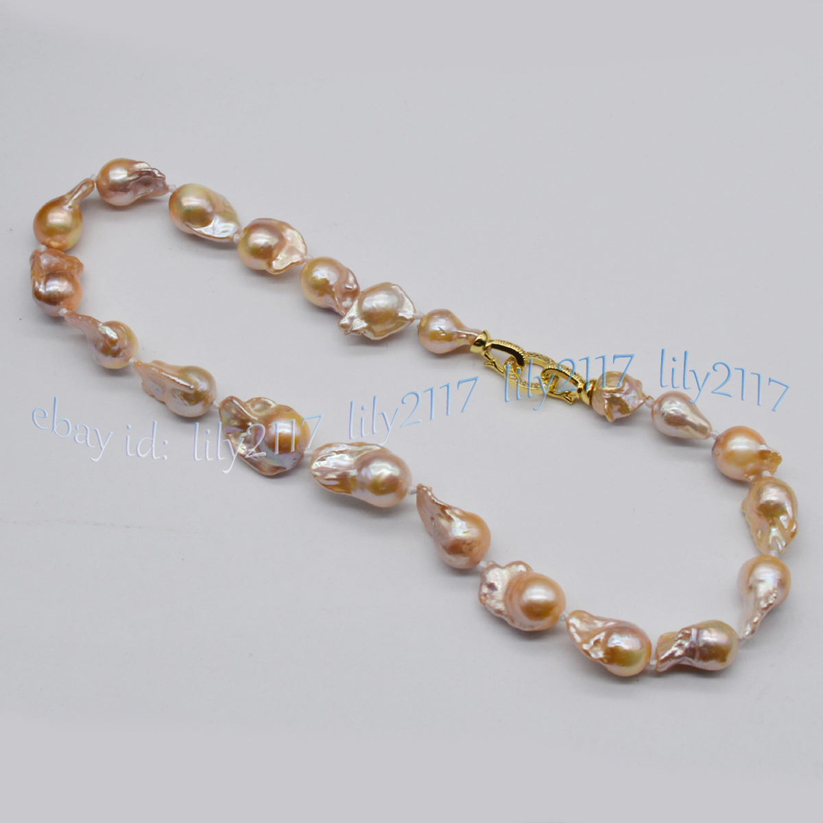 High Luster Genuine Natural Pink Baroque Reborn Keshi Pearl Necklace 14-36''