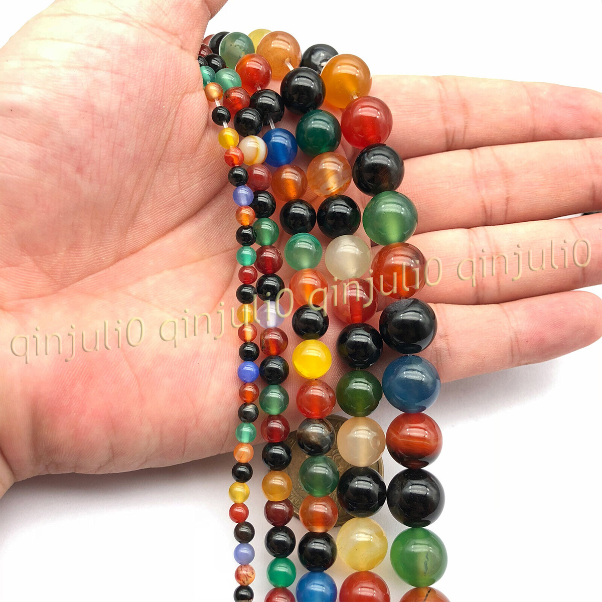 Natural Gemstone Smooth Round Loose Beads For Jewelry Making DIY 15'' 4-20mm - Picture 51 of 69