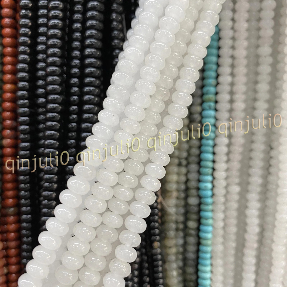 Natural Gemstone Multicolor Smooth Rondelle Spacer Loose Beads Jewelry Making - Picture 30 of 53