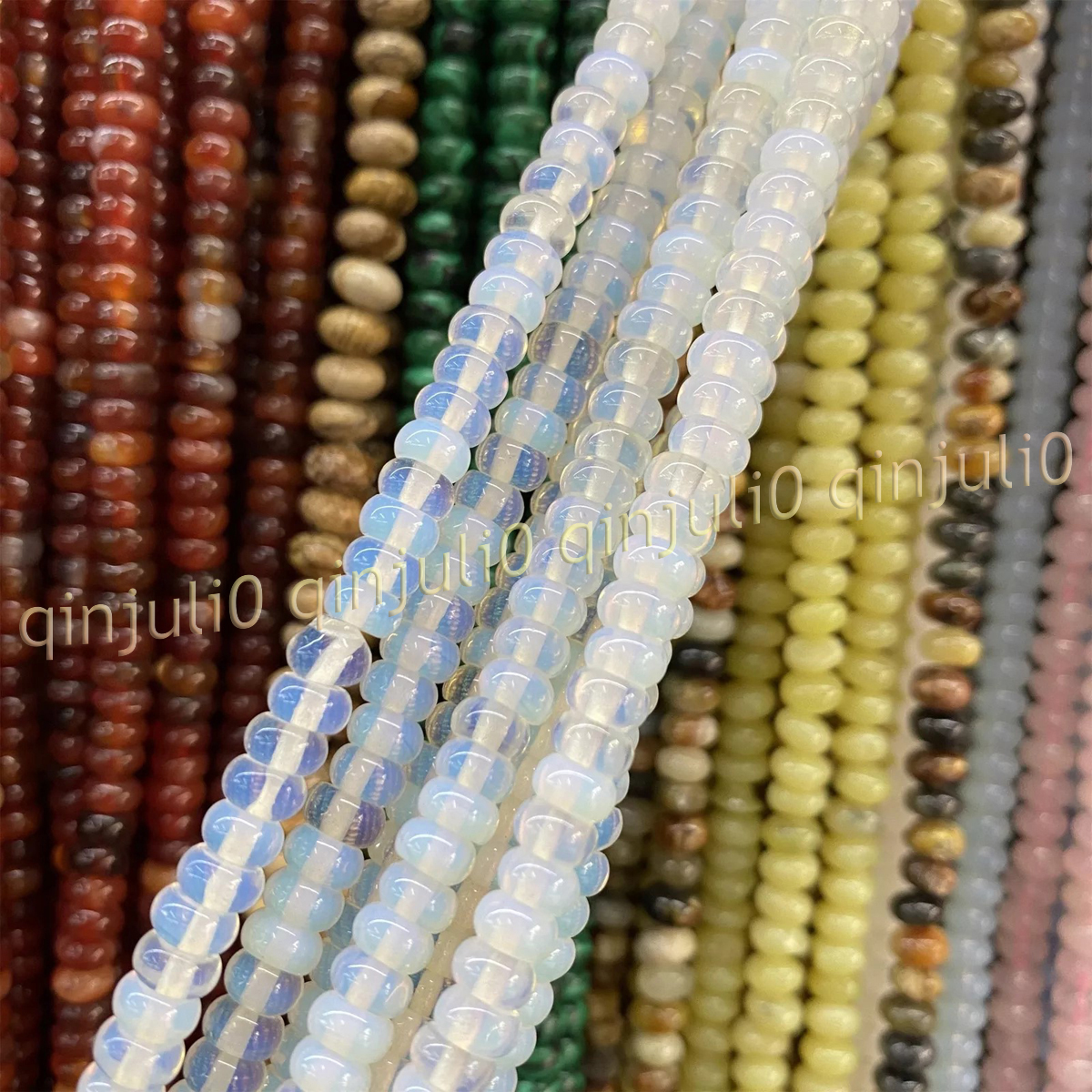 Natural Gemstone Multicolor Smooth Rondelle Spacer Loose Beads Jewelry Making - Picture 42 of 53