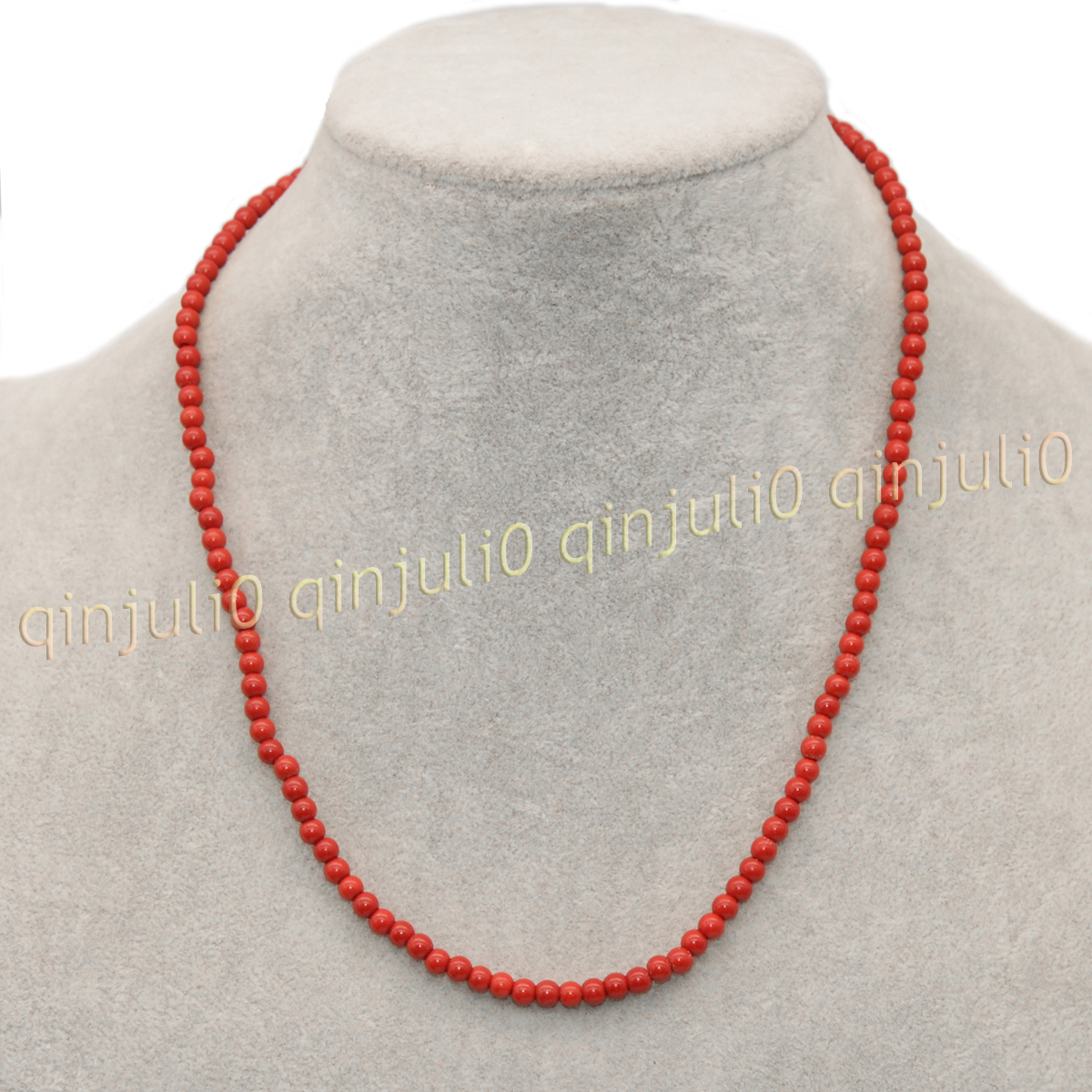 4mm Genuine Natural Red Coral Gemstone Round Beads Necklace Jewelry 14-100'' - Picture 9 of 22