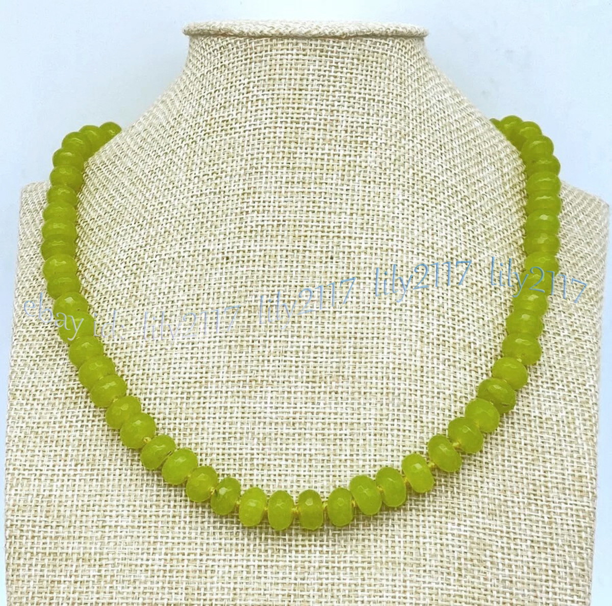 Faceted 5x8mm Natural Green Peridot Rondelle Gemstone Beads Necklaces 14-56'' - Picture 7 of 16