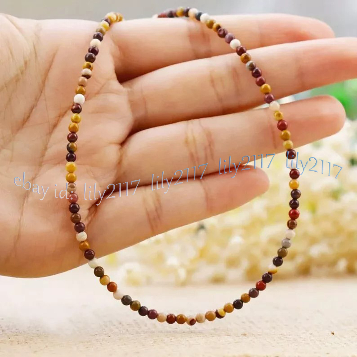 4mm Natural Multicolor Mookaite Jasper Gemstone Round Beads Necklaces 14-36'' - Picture 9 of 13