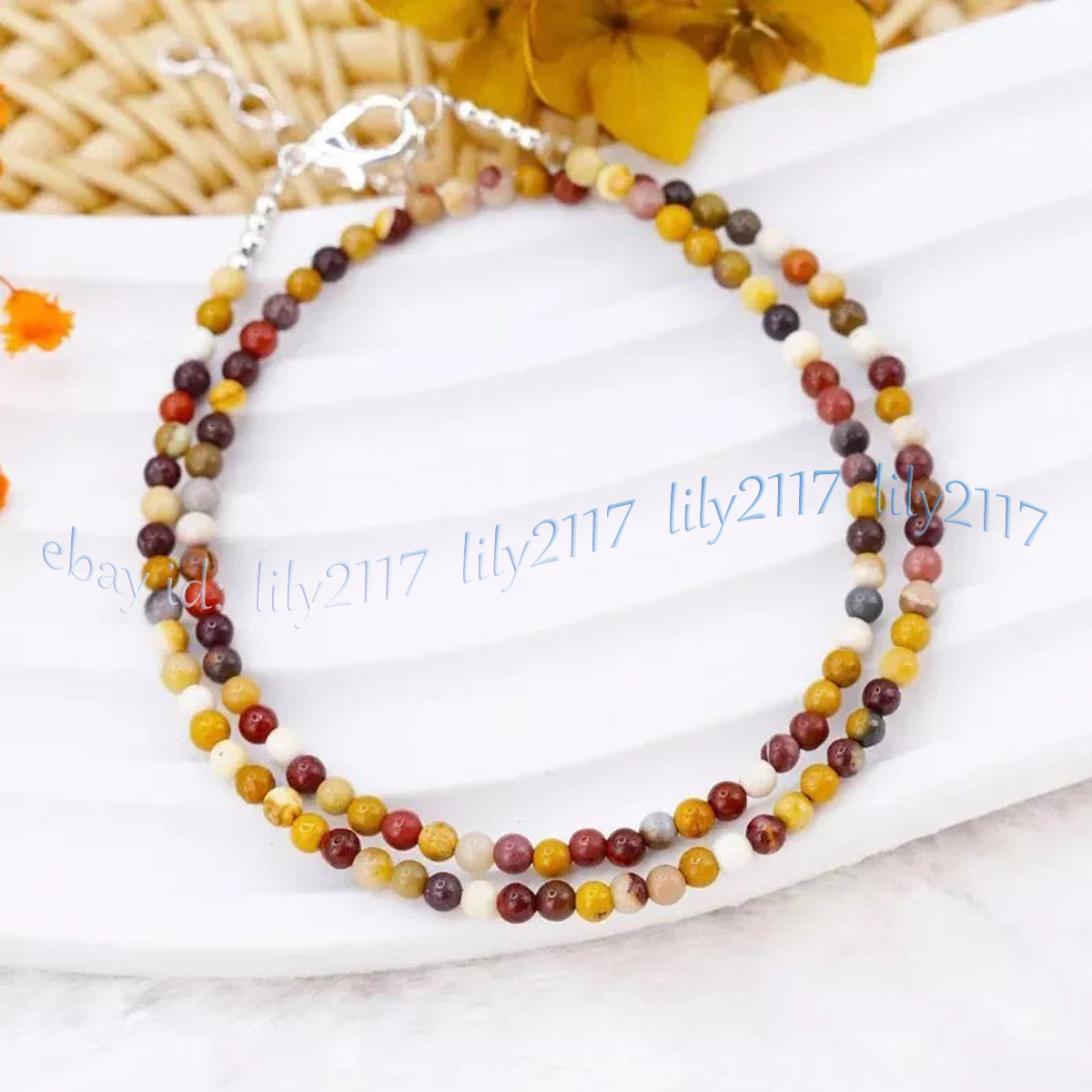 4mm Natural Multicolor Mookaite Jasper Gemstone Round Beads Necklaces 14-36'' - Picture 12 of 13