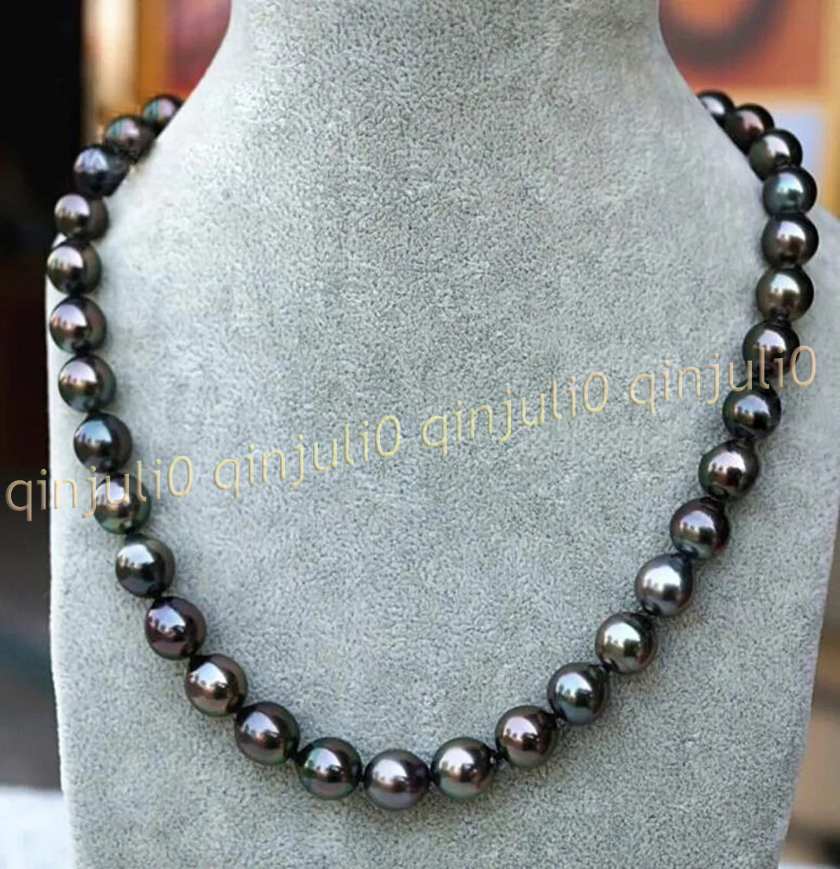 Collana gioielli perle nere naturali originali di Tahiti 14-48" 7-8/8-9/9-10 mm - Foto 7 di 7