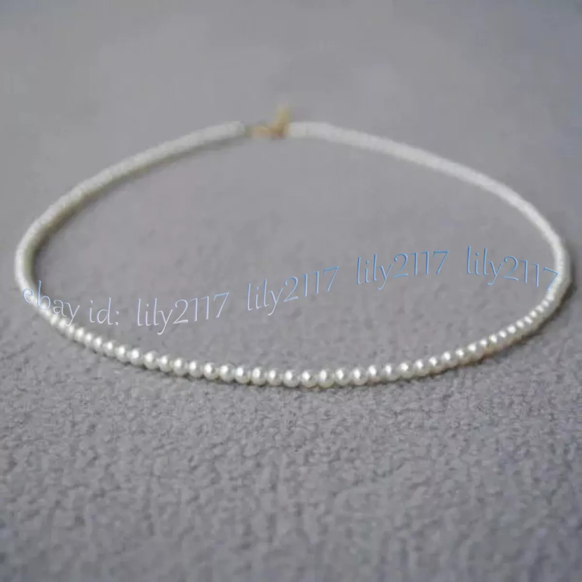 Mini 3-4mm Real Natural White Akoya Pearl Necklace 14-28'' 14k Gold Clasp - Picture 10 of 13