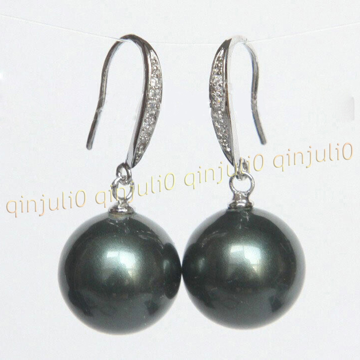 8-16mm Multicolor South Sea Shell Pearl Round Beads Dangle Silver Hook Earrings - Picture 14 of 32