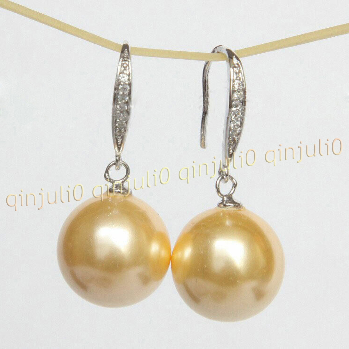 8-16mm Multicolor South Sea Shell Pearl Round Beads Dangle Silver Hook Earrings - Picture 16 of 32