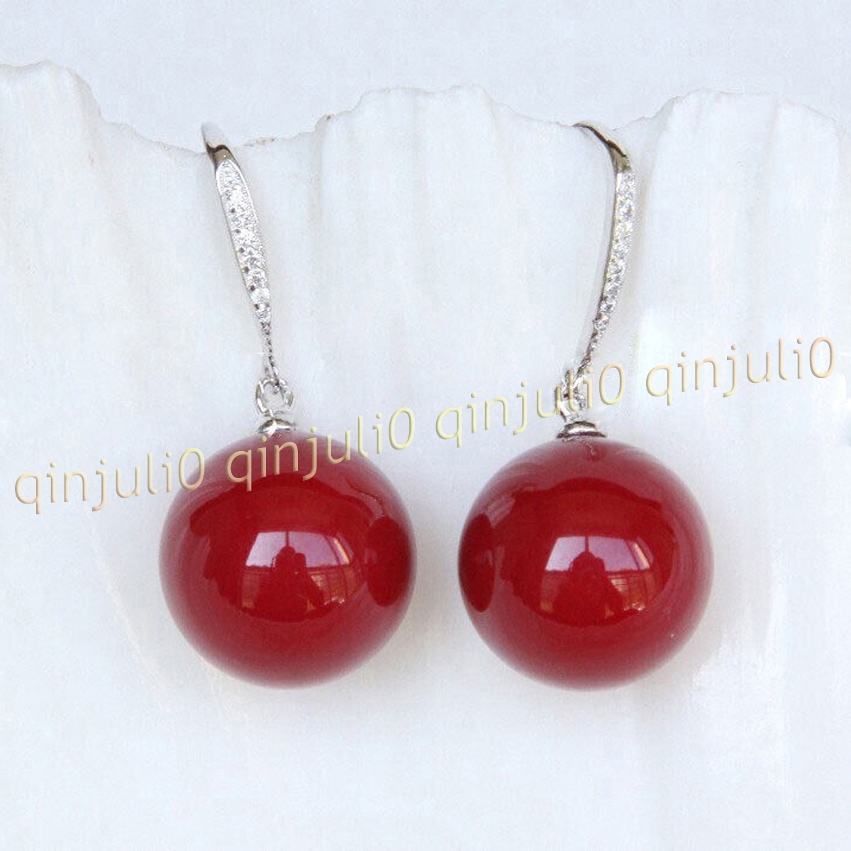8-16mm Multicolor South Sea Shell Pearl Round Beads Dangle Silver Hook Earrings - Picture 18 of 32