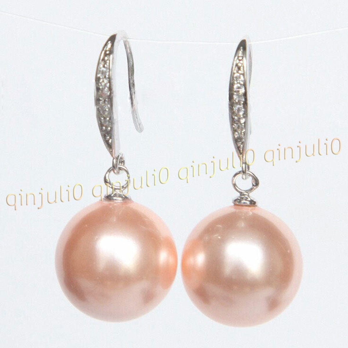 8-16mm Multicolor South Sea Shell Pearl Round Beads Dangle Silver Hook Earrings - Picture 20 of 32