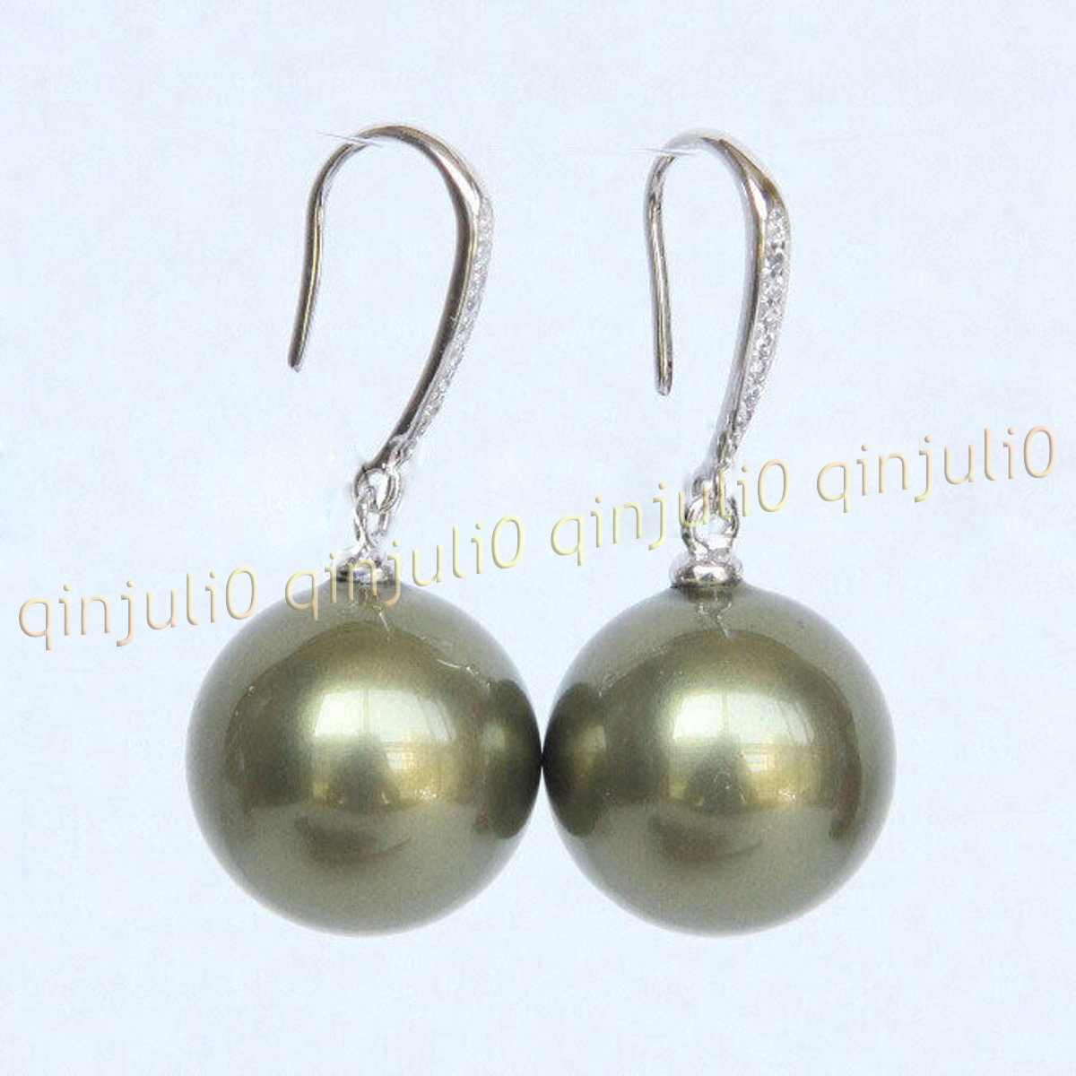8-16mm Multicolor South Sea Shell Pearl Round Beads Dangle Silver Hook Earrings - Picture 21 of 32