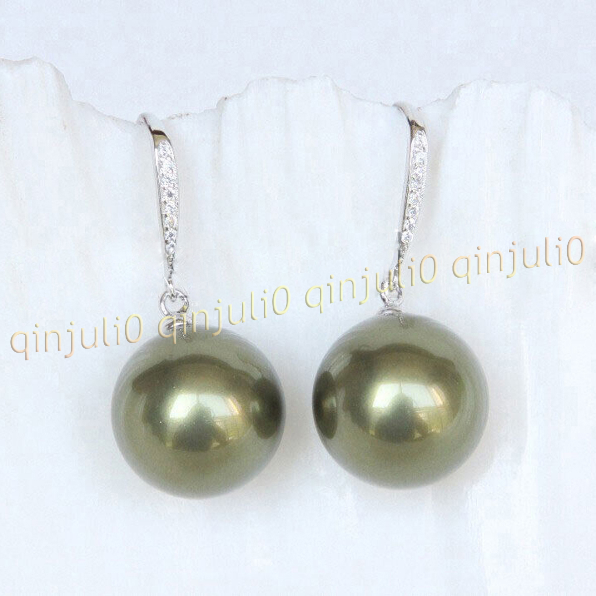 8-16mm Multicolor South Sea Shell Pearl Round Beads Dangle Silver Hook Earrings - Picture 22 of 32