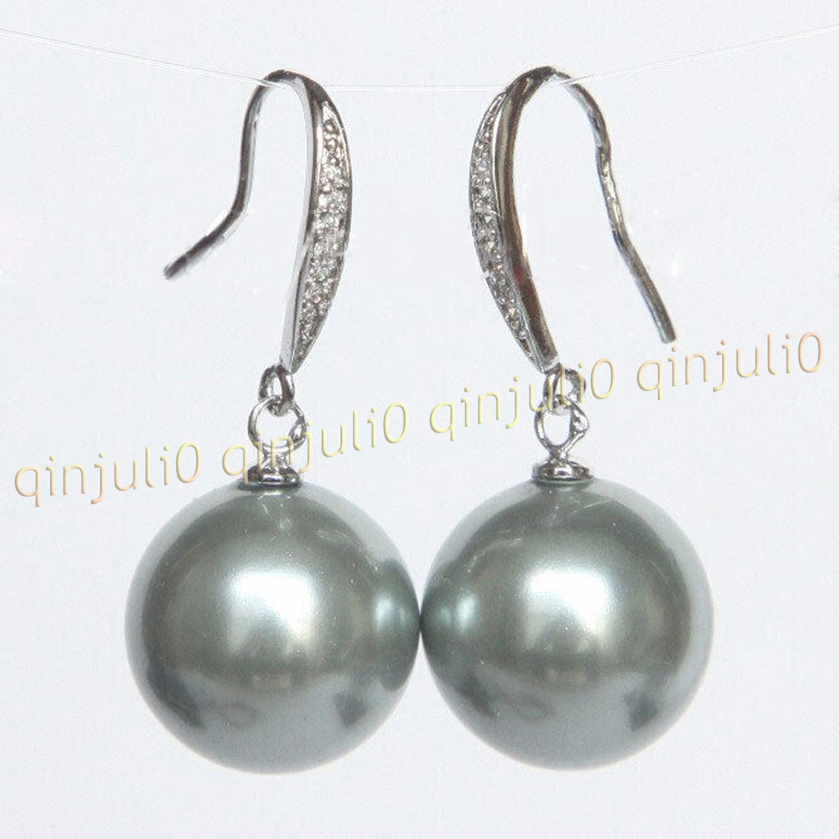 8-16mm Multicolor South Sea Shell Pearl Round Beads Dangle Silver Hook Earrings - Picture 23 of 32