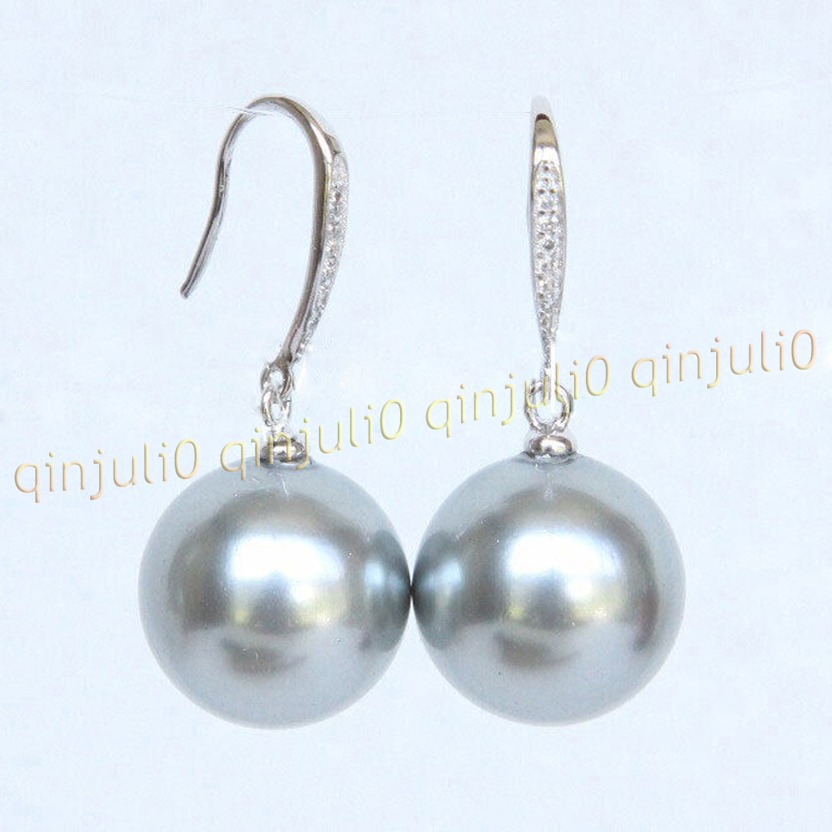 8-16mm Multicolor South Sea Shell Pearl Round Beads Dangle Silver Hook Earrings