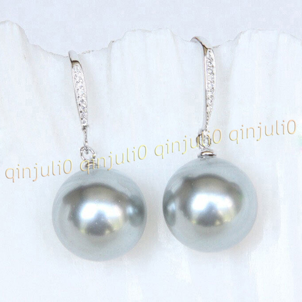 8-16mm Multicolor South Sea Shell Pearl Round Beads Dangle Silver Hook Earrings - Picture 26 of 32