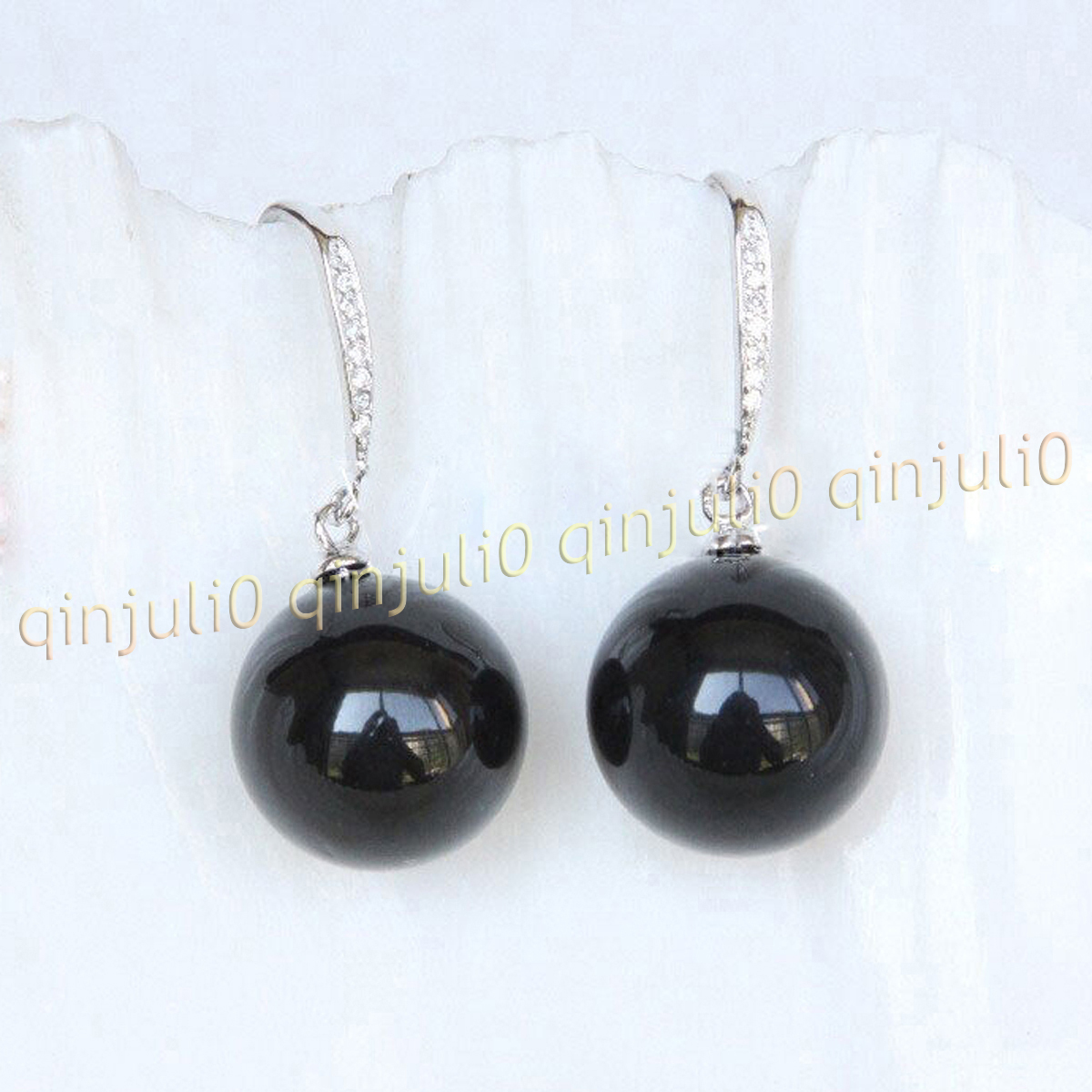 8-16mm Multicolor South Sea Shell Pearl Round Beads Dangle Silver Hook Earrings - Picture 30 of 32