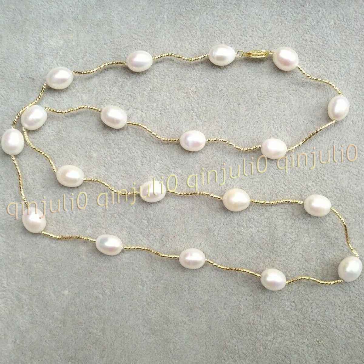 11-12mm Natural White South Sea Oval Baroque Pearl Jewelry Necklace 14-100''