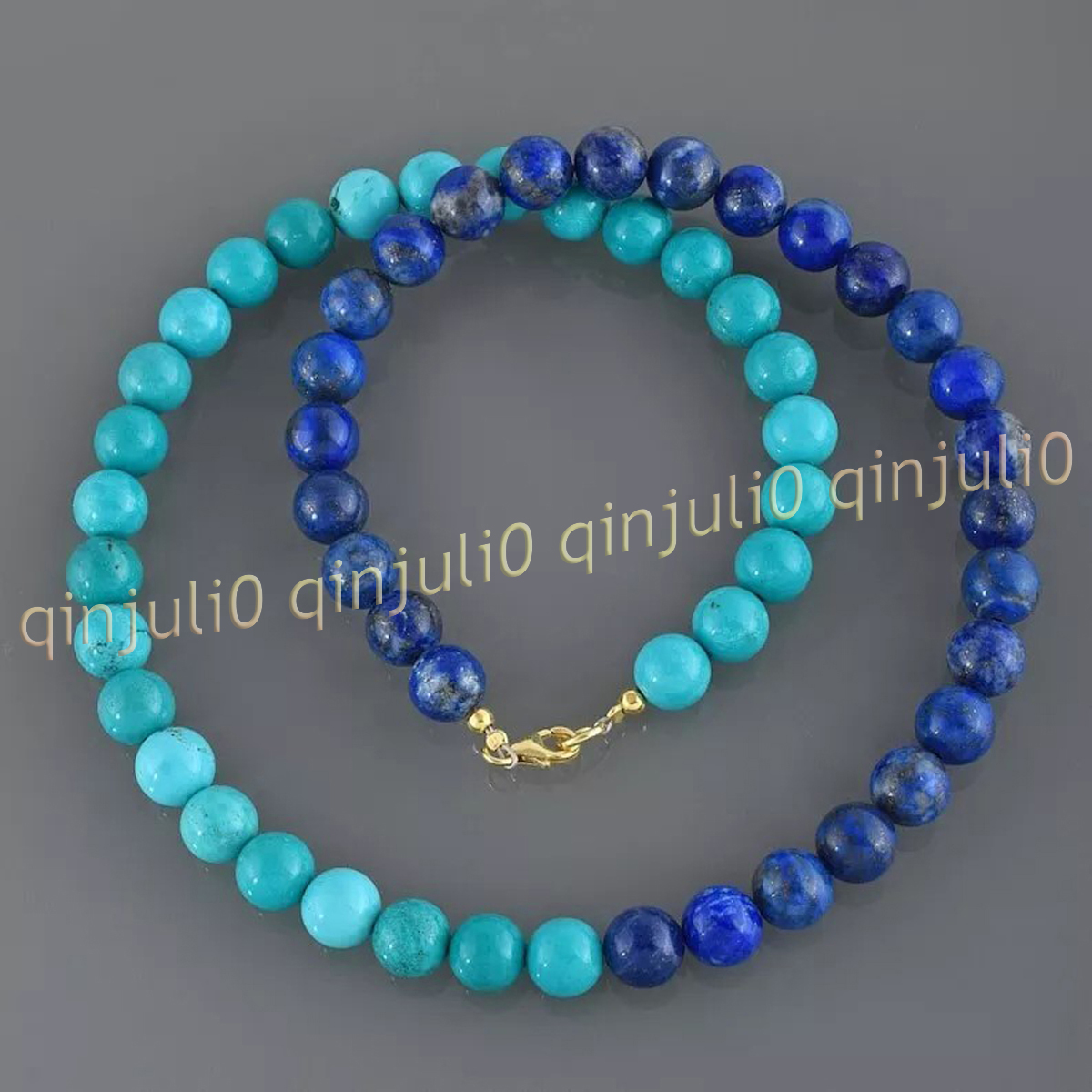 Collana perle tonde pietre preziose lapislazzuli turchese naturale 14-100 pollici 6-12 mm - Foto 10 di 10