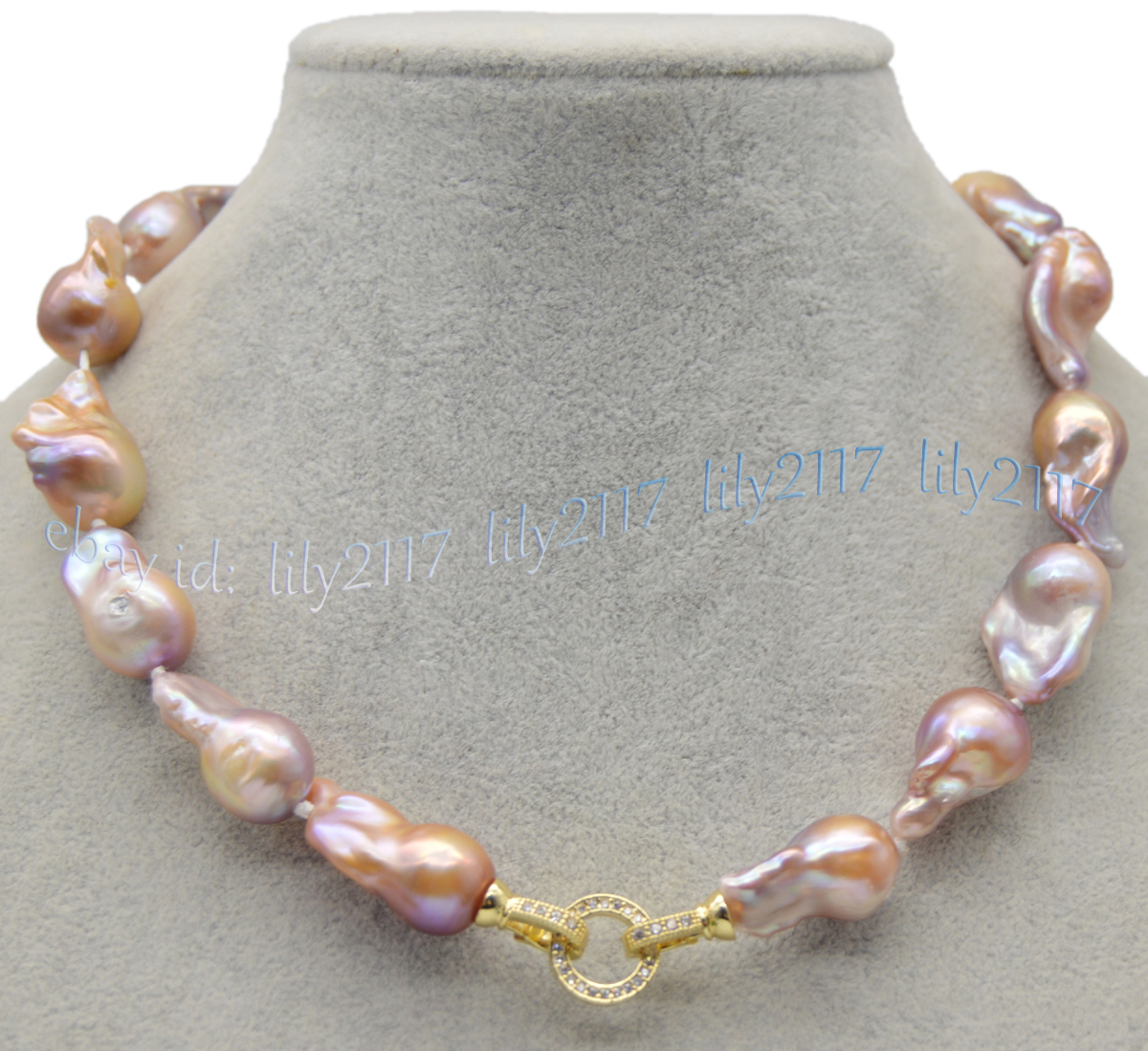 Huge Natural South Sea Pink Purple Baroque Reborn Keshi Pearl Necklace 14-36inch