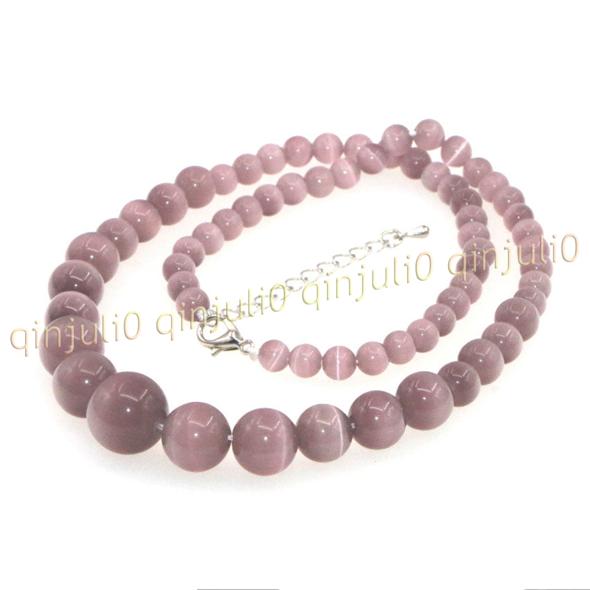6-14mm Multicolor Mexican Opal Cat's Eye Gemstone Round Beads Necklace 14-36'' - Picture 11 of 28