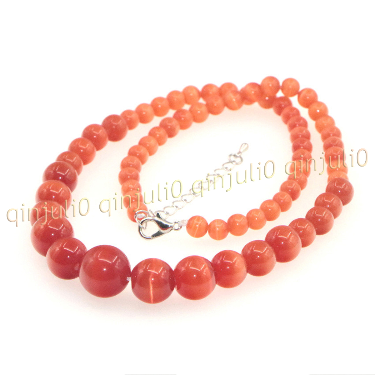 6-14mm Multicolor Mexican Opal Cat's Eye Gemstone Round Beads Necklace 14-36'' - Picture 12 of 28