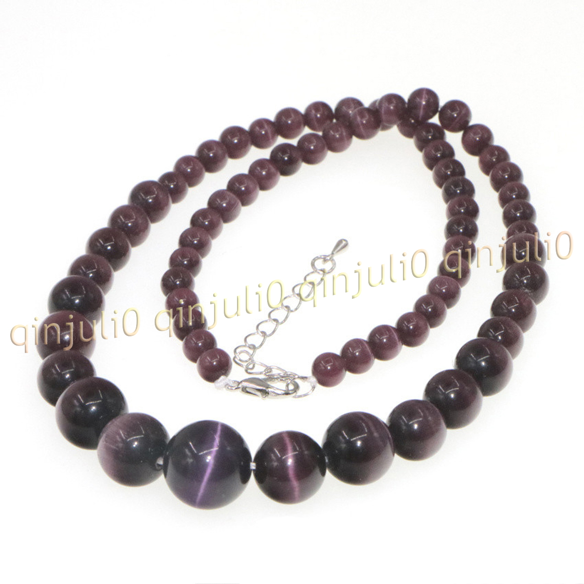 6-14mm Multicolor Mexican Opal Cat's Eye Gemstone Round Beads Necklace 14-36'' - Picture 14 of 28
