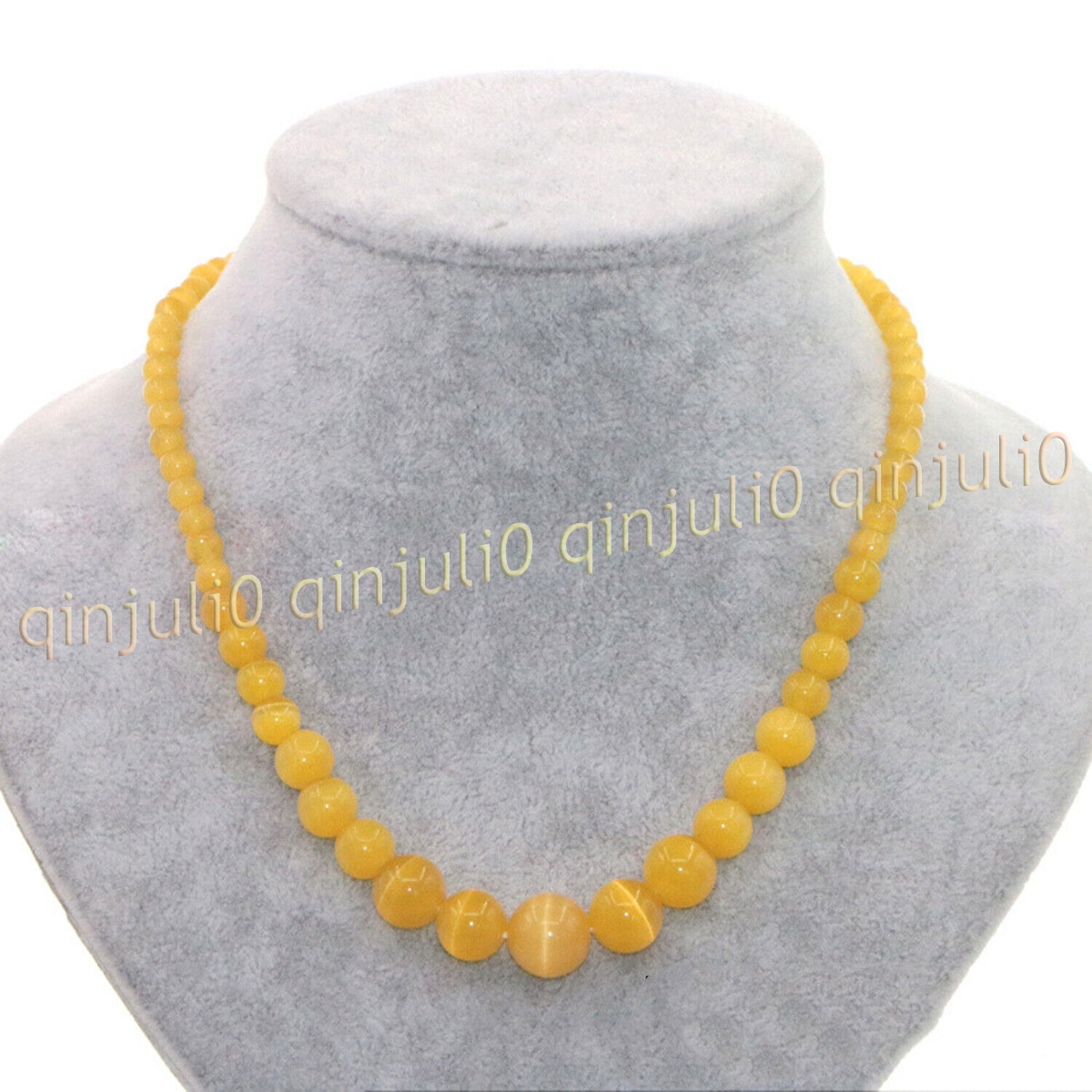 6-14mm Multicolor Mexican Opal Cat's Eye Gemstone Round Beads Necklace 14-36'' - Picture 16 of 28