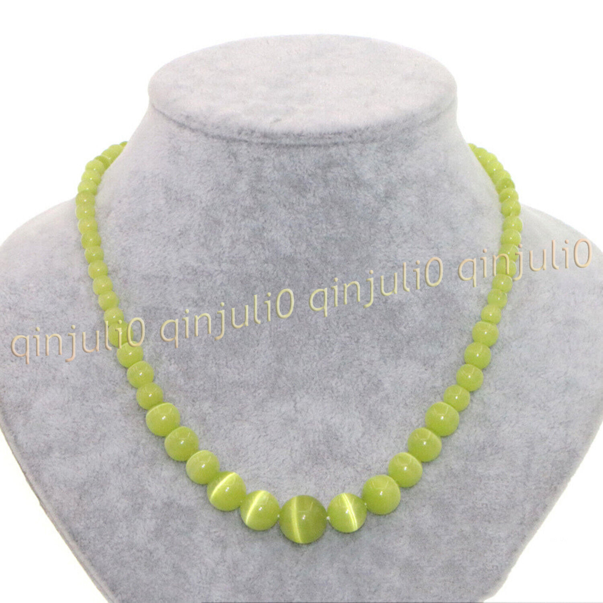 6-14mm Multicolor Mexican Opal Cat's Eye Gemstone Round Beads Necklace 14-36'' - Picture 22 of 28