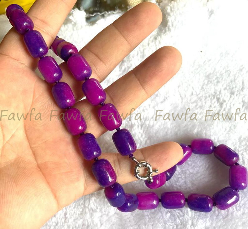 Natural 10x14mm Purple Sugilite Barrel Cylindrical Gemstone Bead Necklace 14-36′
