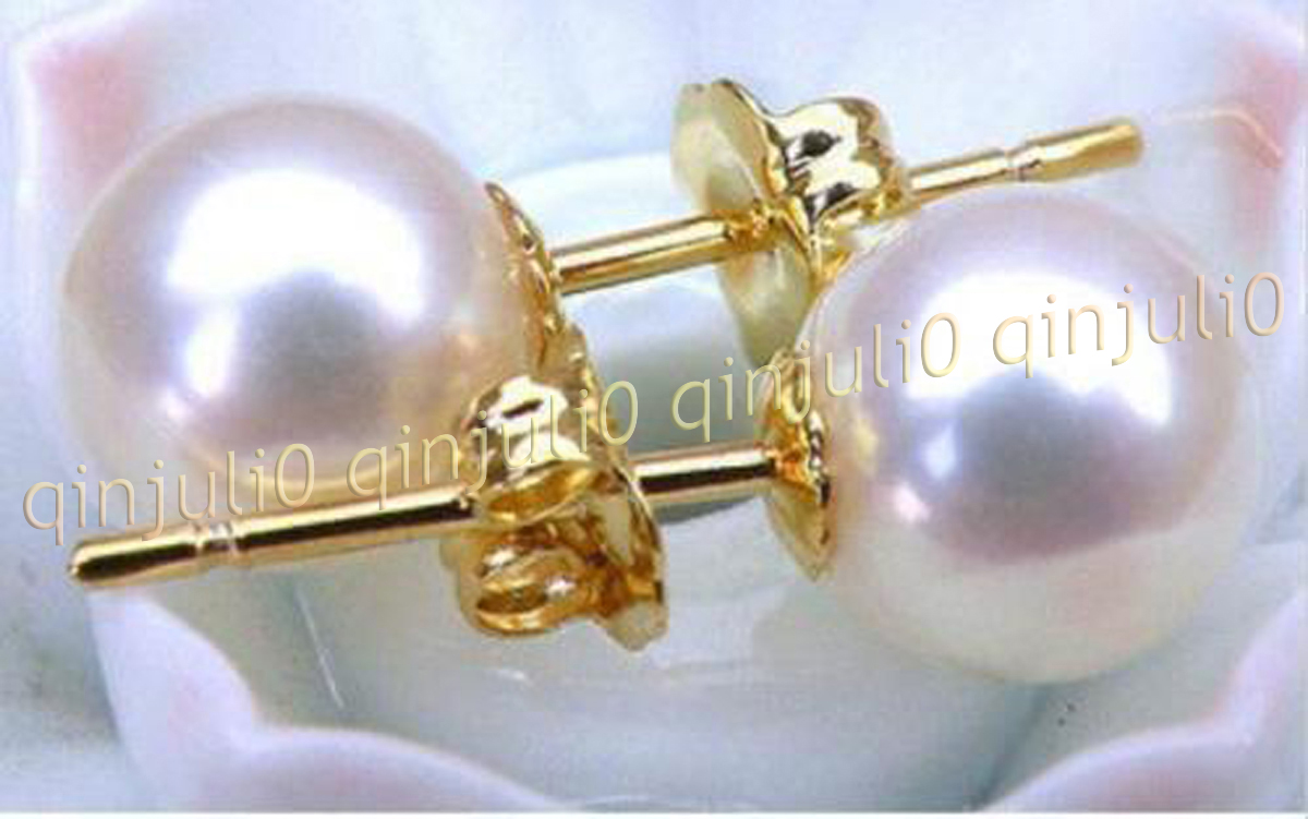 Perfect Round Genuine Natural White South Sea Pearl Stud Earring 14K Yellow Gold - Picture 15 of 16