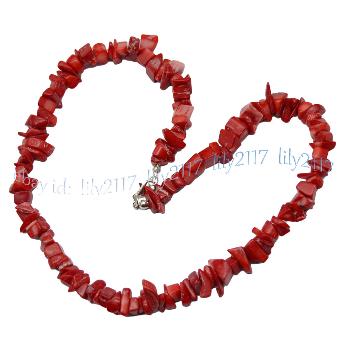 Natural Red Coral Freeform Irregular Nugget Gemstone Beads Necklace 14-48 inches
