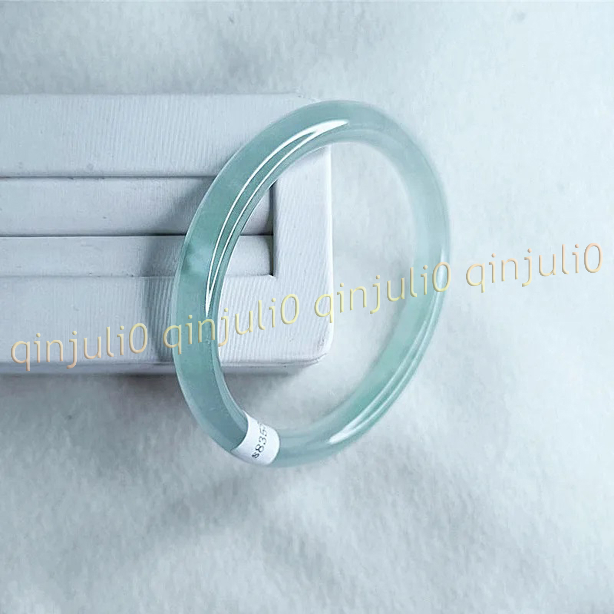 Natural Aquamarine Bracelet Bangle Chinese Traditional Women Jewelry 52-62mm - Picture 9 of 11