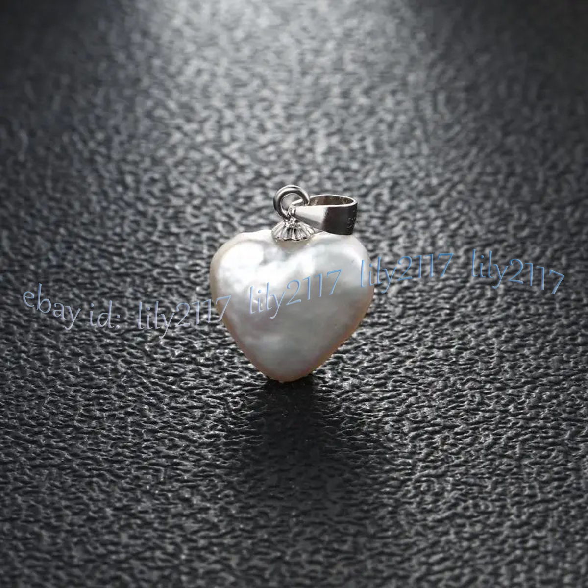 12mm Genuine Natural White Freshwater Pearl Heart Shaped Pearl Pendant Jewelry - Picture 7 of 8
