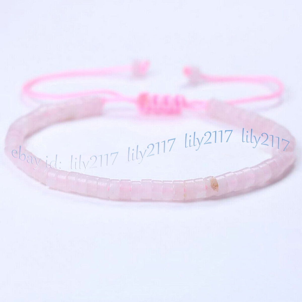 2x4mm Natural Multicolor Gemstone Tyre Wheel Beads Braid Rope Bracelet 7.5inches