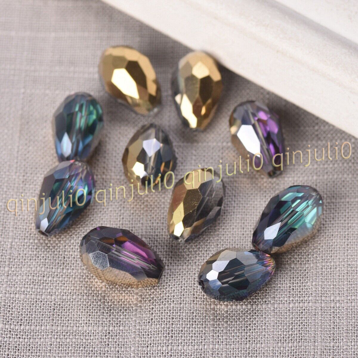 Wholesale 30pcs Faceted 8x12mm Teardrop Crystal Glass Loose Beads Jewelry Making - Picture 40 of 60