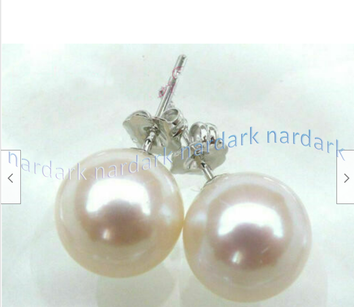 Perfect Round Real Natural White South Sea Pearl Stud Earrings 14K White Gold - Picture 7 of 11