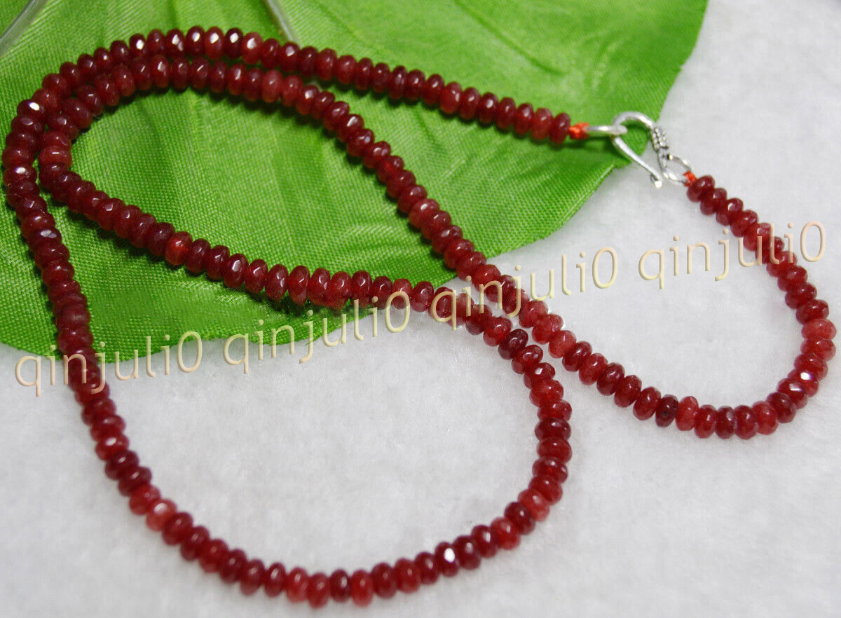 Multicolor 2x4mm Faceted Assorted Gemstones Jade Rondelle Beads Necklace 16-36'' - Picture 13 of 100