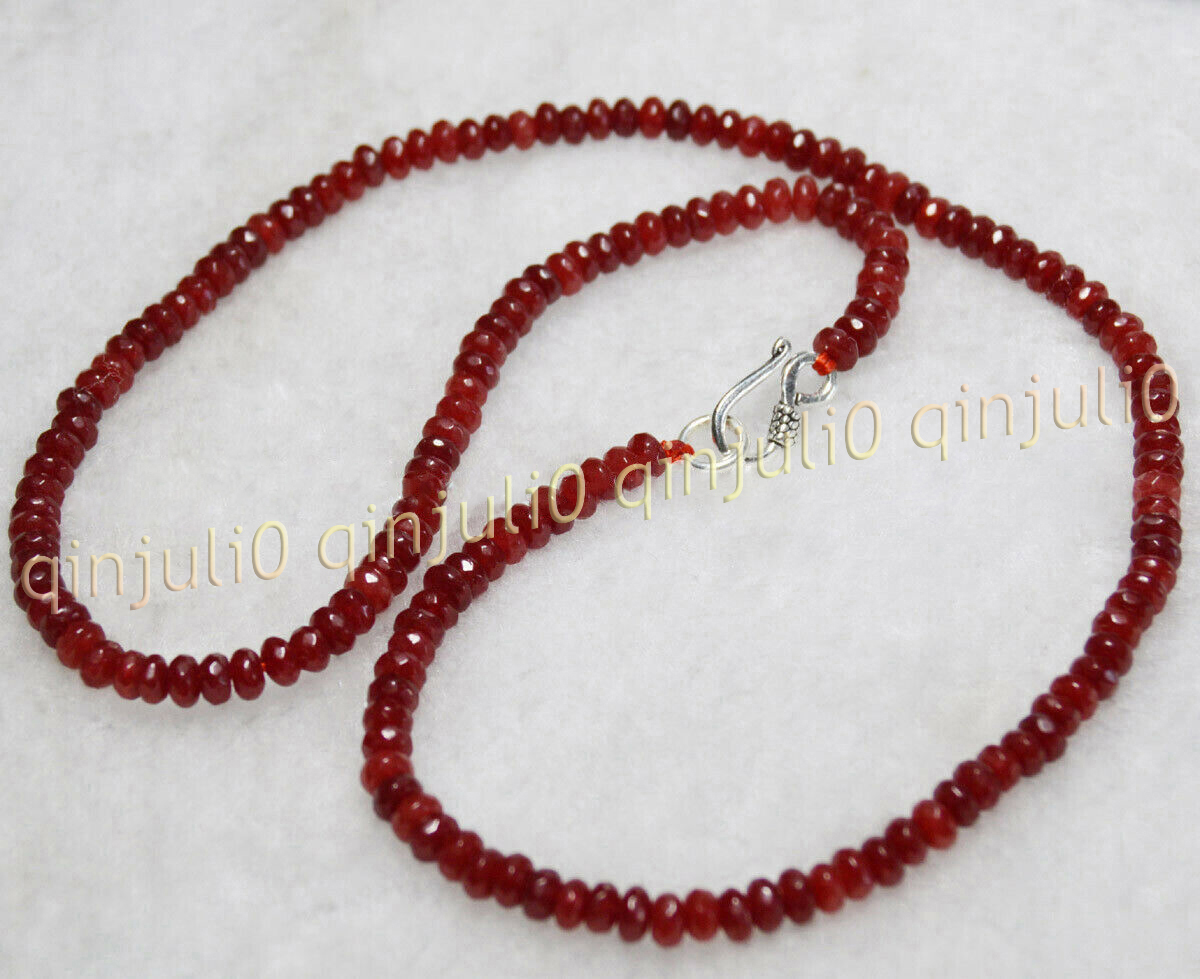 Multicolor 2x4mm Faceted Assorted Gemstones Jade Rondelle Beads Necklace 16-36'' - Picture 14 of 100