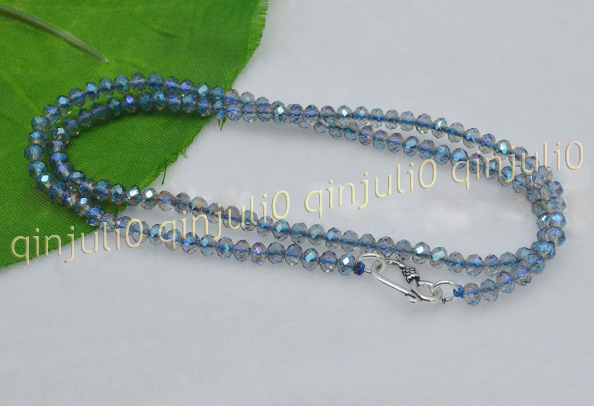 Multicolor 2x4mm Faceted Assorted Gemstones Jade Rondelle Beads Necklace 16-36'' - Picture 98 of 100