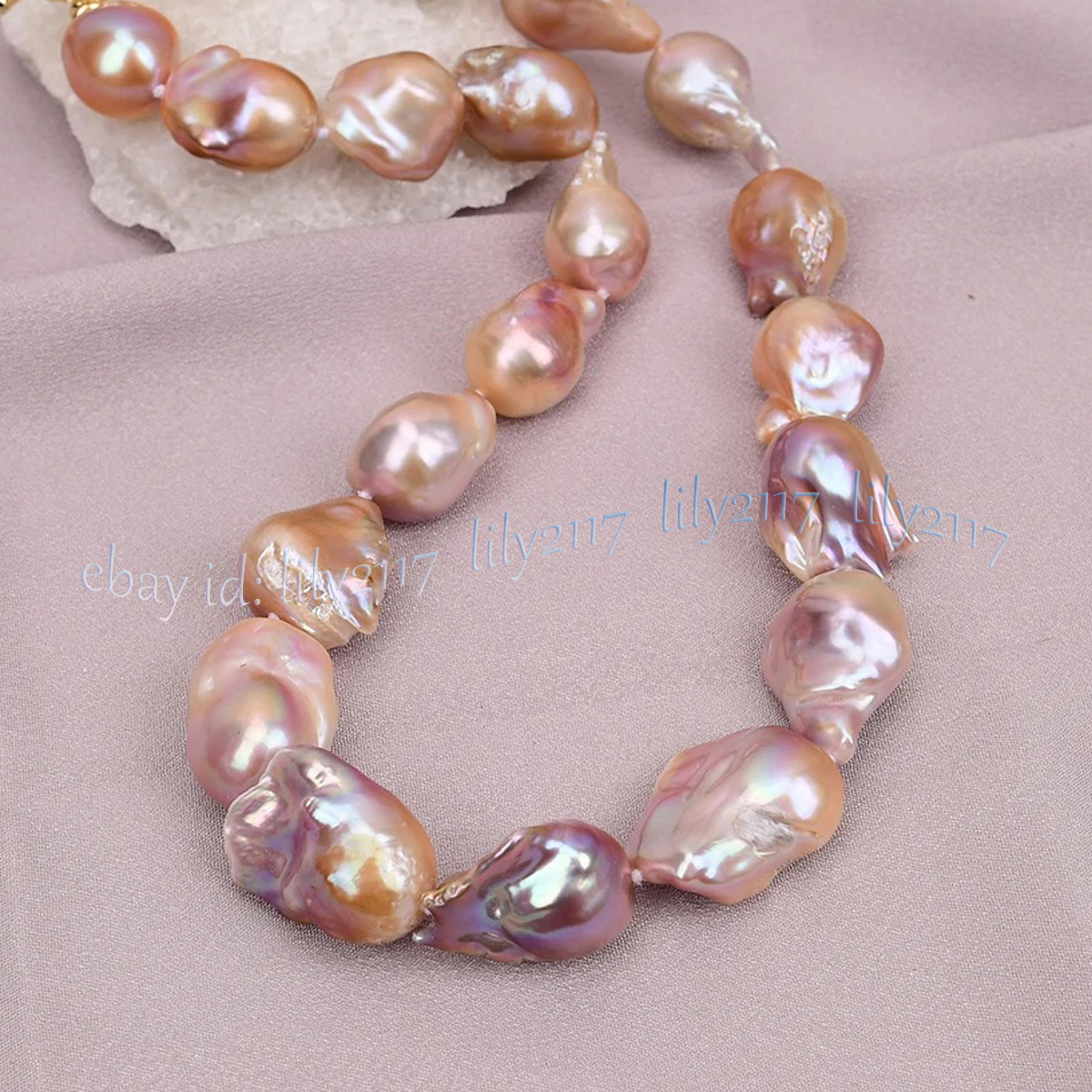 Rare 13-18mm Natural Pink Purple Multicolor Baroque Keshi Pearl Necklace 14-36”