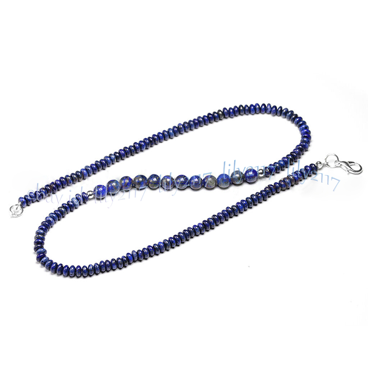 4x6mm Rondelle Natural Blue Lapis Lazuli Round Gemstone Beads Necklace 14-36”