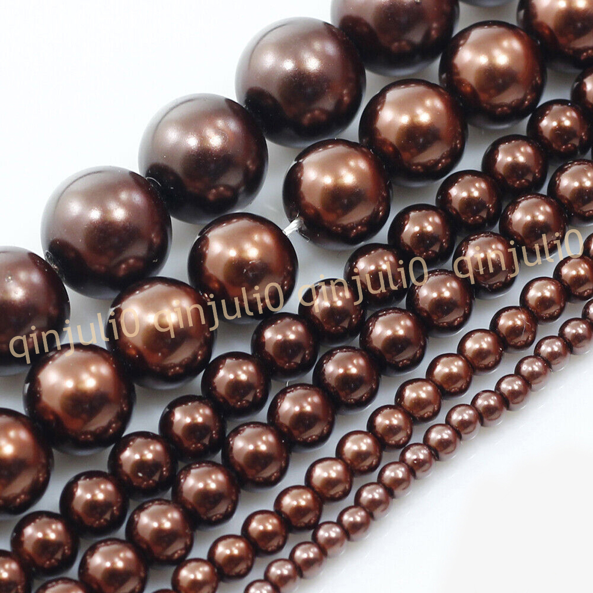 Wholesale Multicolor South Sea Shell Pearl Round Loose Beads 15'' Strand 4-20mm - Picture 28 of 147