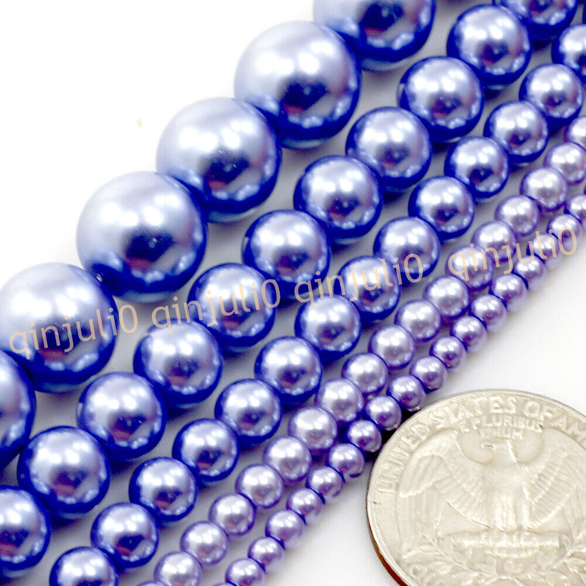 Wholesale Multicolor South Sea Shell Pearl Round Loose Beads 15'' Strand 4-20mm - Picture 67 of 147