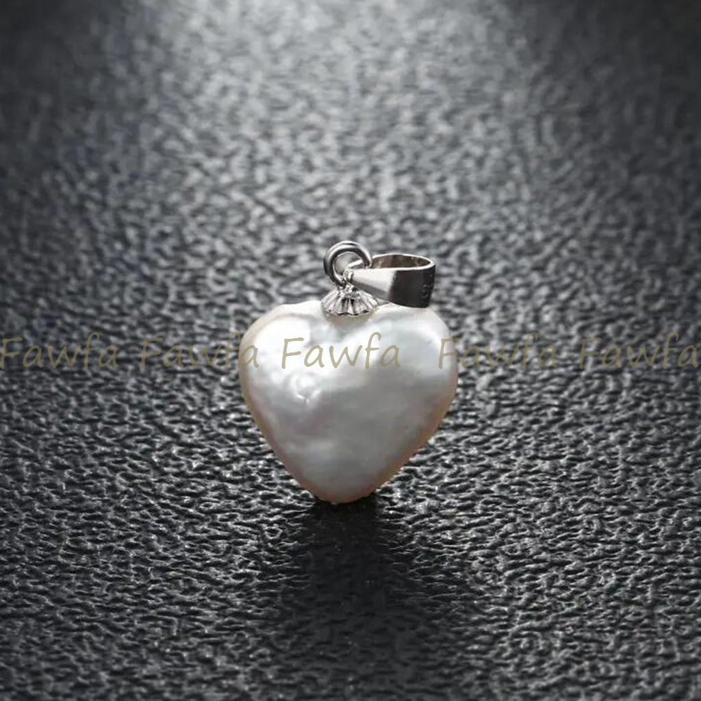 Genuine Natural 12mm White Heart Shaped Freshwater Pearl Pearl Pendant Jewelry