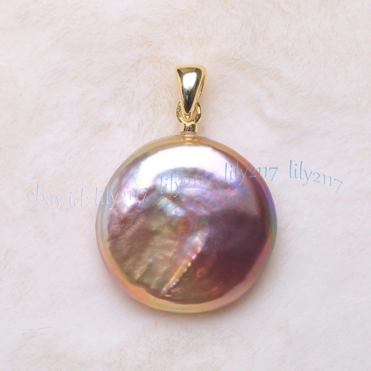 Colgante de perlas barrocas de agua dulce púrpura rosa perla natural de 16-17 mm oro de 14 k - Imagen 12 de 18